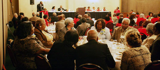 people seated at tables